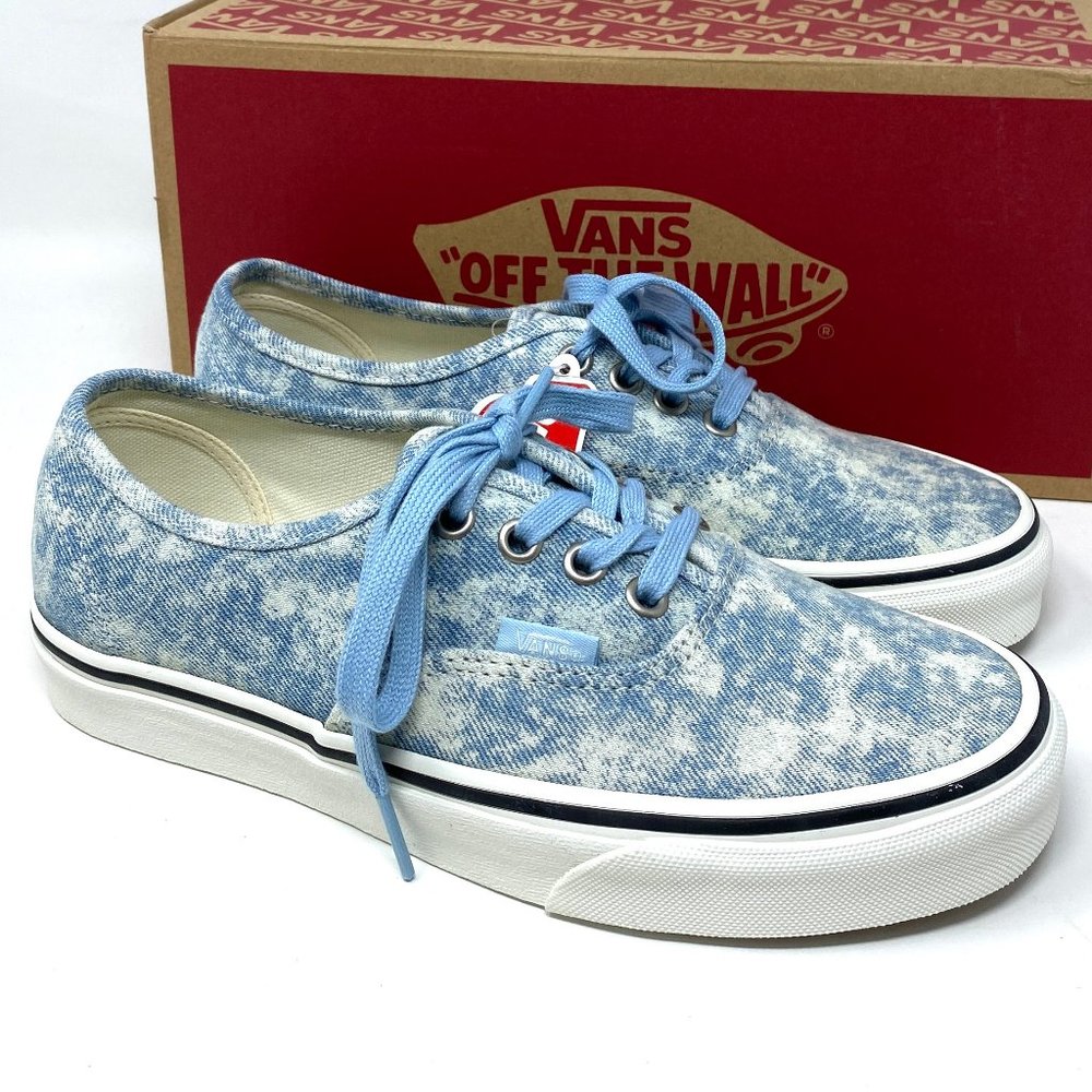 VANS Men's Size VN0A5HZS9FM AUTHENTIC Denim Winter Sky Blue Canvas Low Sneakers